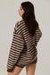 RAEF - Frankie Crew Neck Fleece - Dark Truffle / Stripe