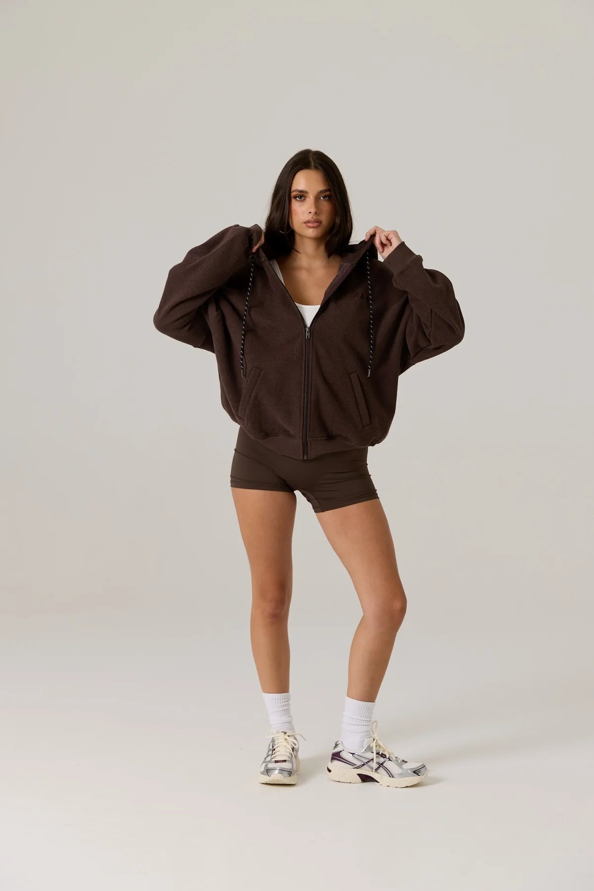 RAEF - Remy Zip Fleece Hoodie - Vintage Dark Truffle
