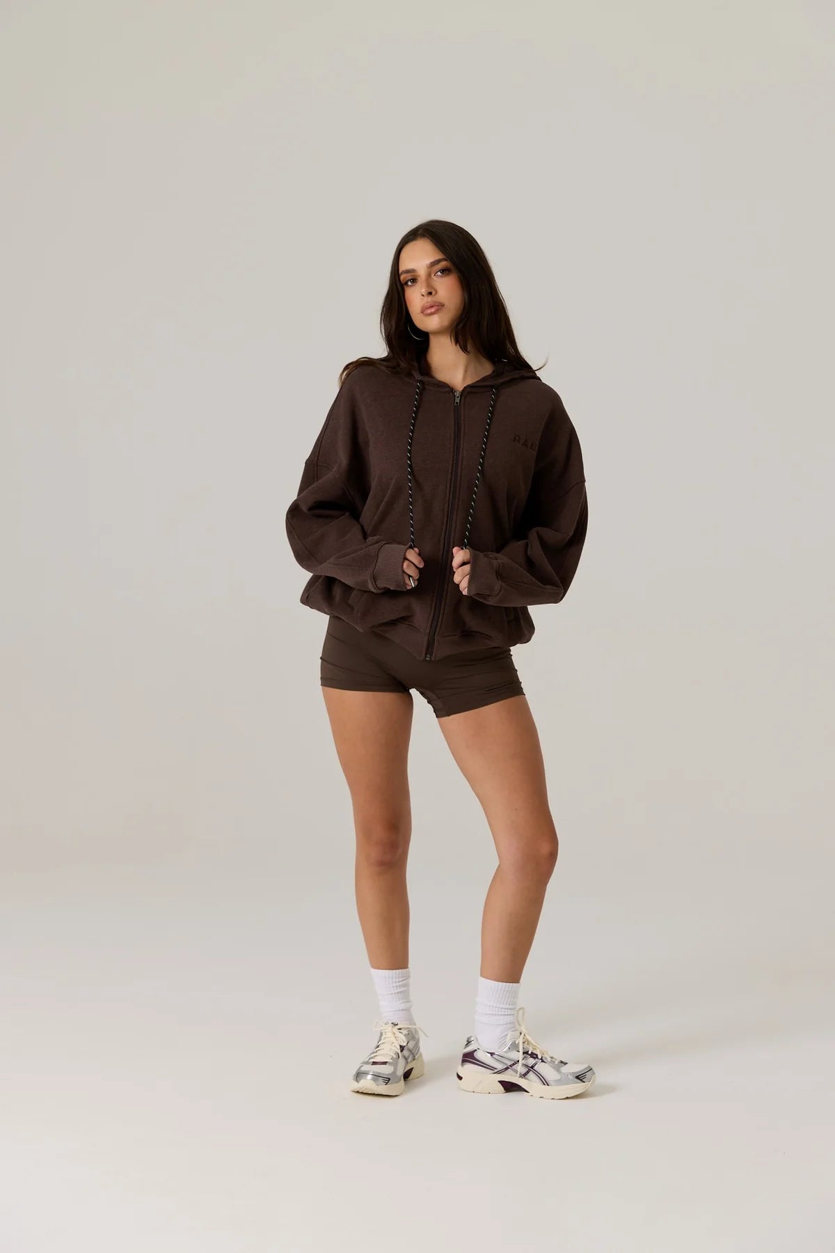 RAEF - Remy Zip Fleece Hoodie - Vintage Dark Truffle