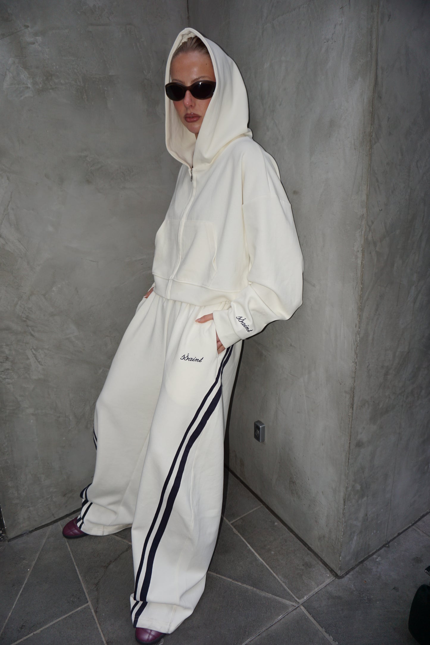 SSAINT - Barrel Trackpants - Butter & Navy