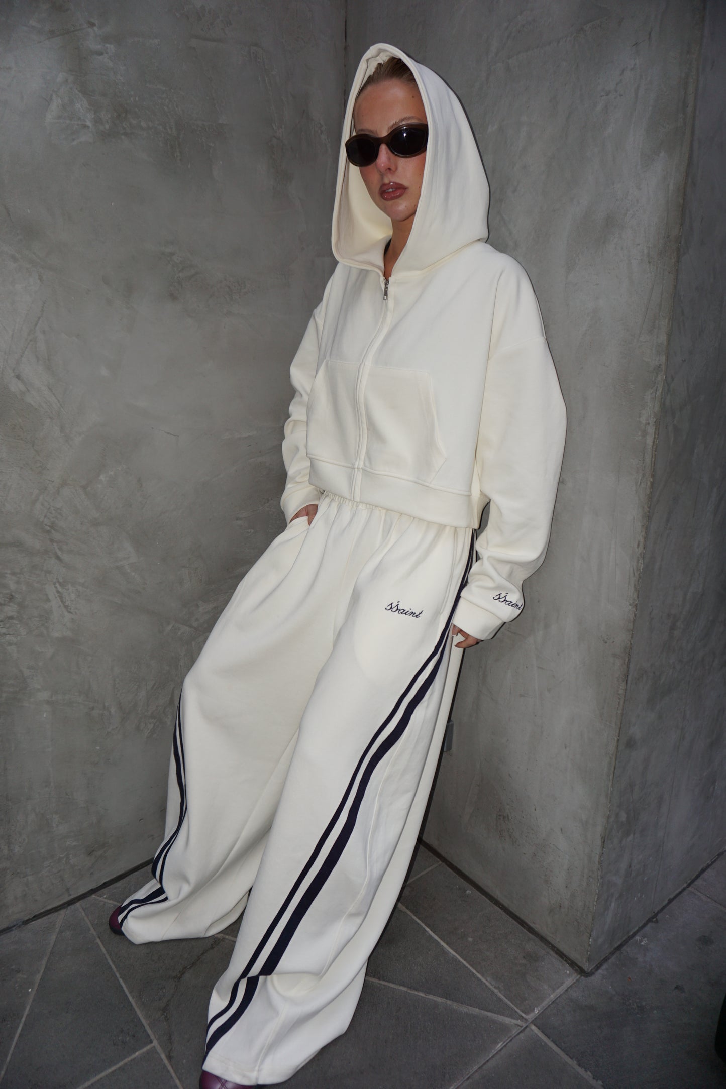 SSAINT - Barrel Trackpants - Butter & Navy