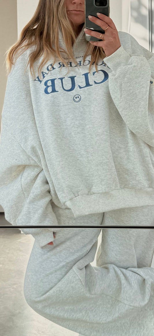 Cloud Quarter Zip Sweater - Grey Marle