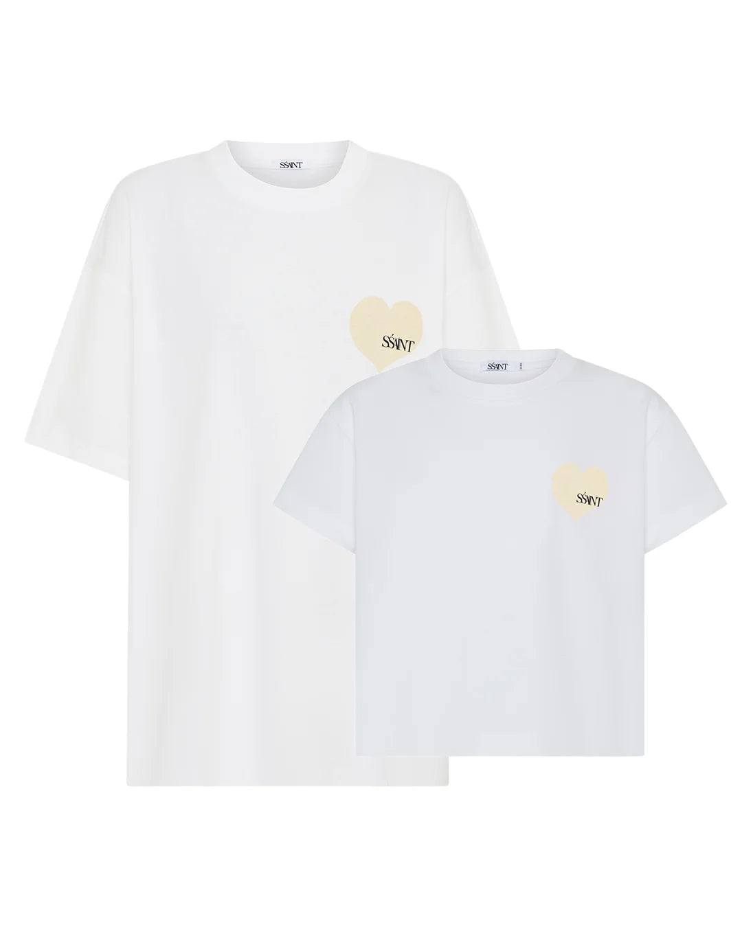 SSAINT - Heart Tee Cream Matching Set