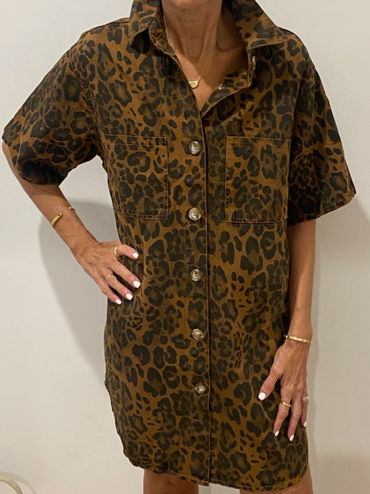 By Frankie - Dark Leopard Mini Dress