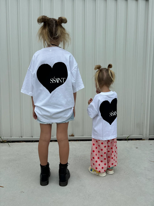 SSAINT - Heart Tee Black Matching Set