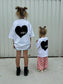 SSAINT - Heart Tee Black Matching Set
