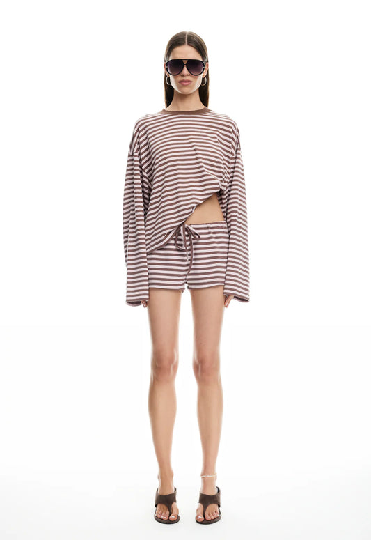 Lioness - Bloom Long Sleeve - Chocolate Blush Stripe
