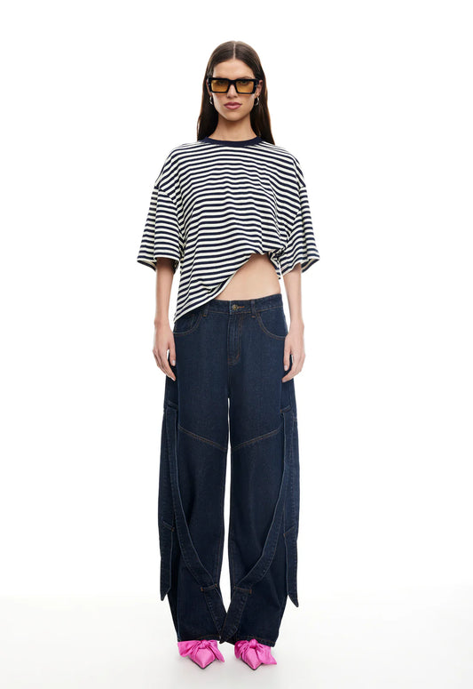 Lioness - Bloom Short Sleeve - White Navy Stripe