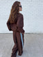 SSAINT - Cropped Hoodie - Blue & Brown