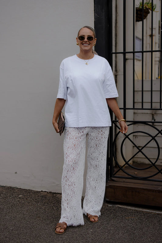 RAEF the label - Shiloh Lace Pant - White