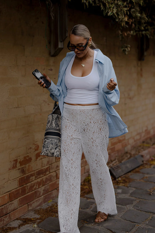 RAEF the label - Shiloh Lace Pant - White