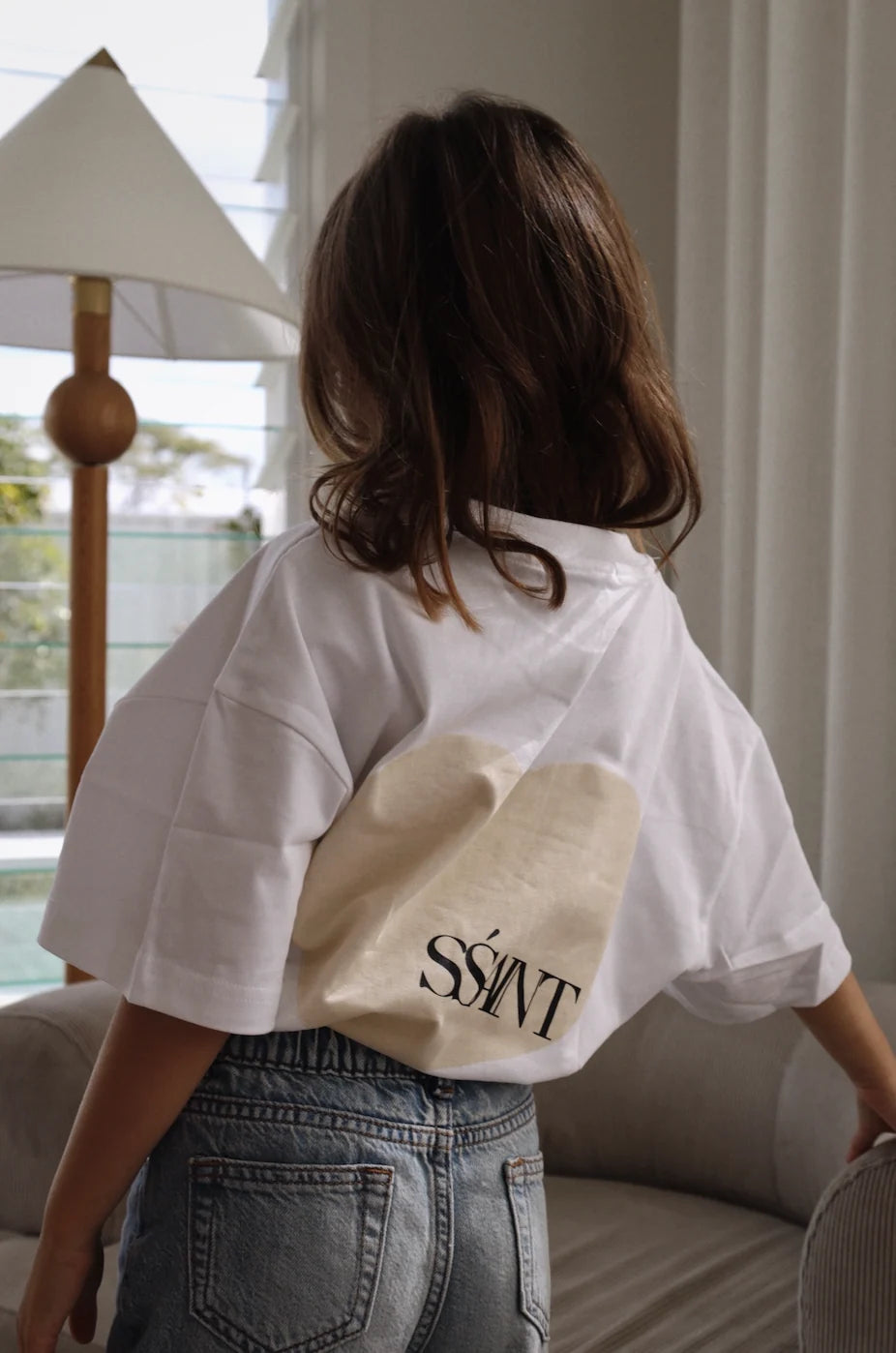 SSAINT - Heart Tee Cream Matching Set