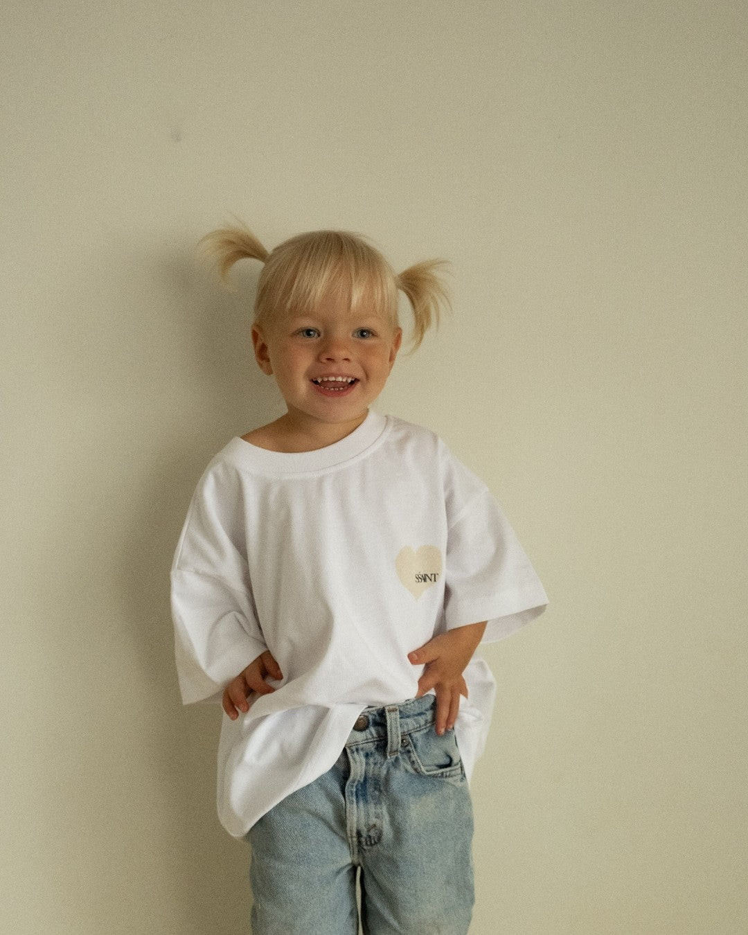 SSAINT - Kids Heart Tee - Cream