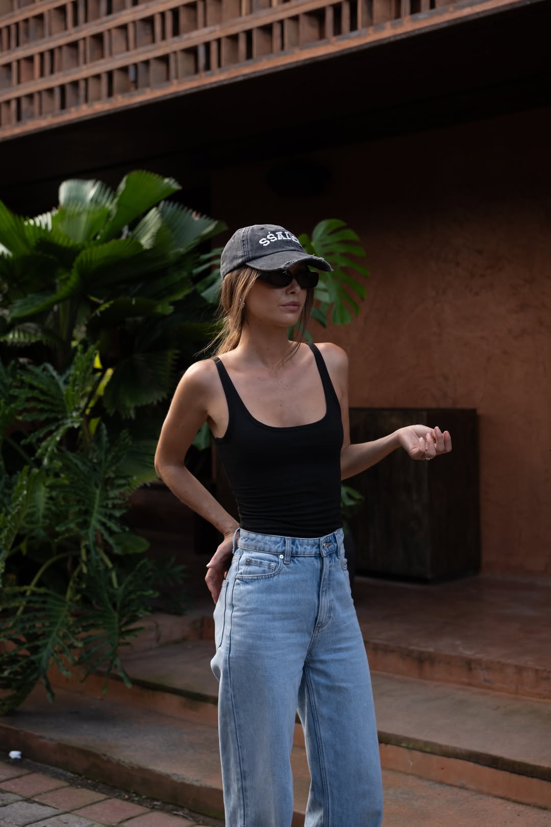 SSAINT - Logo Cap - Black and Cream Acid Wash