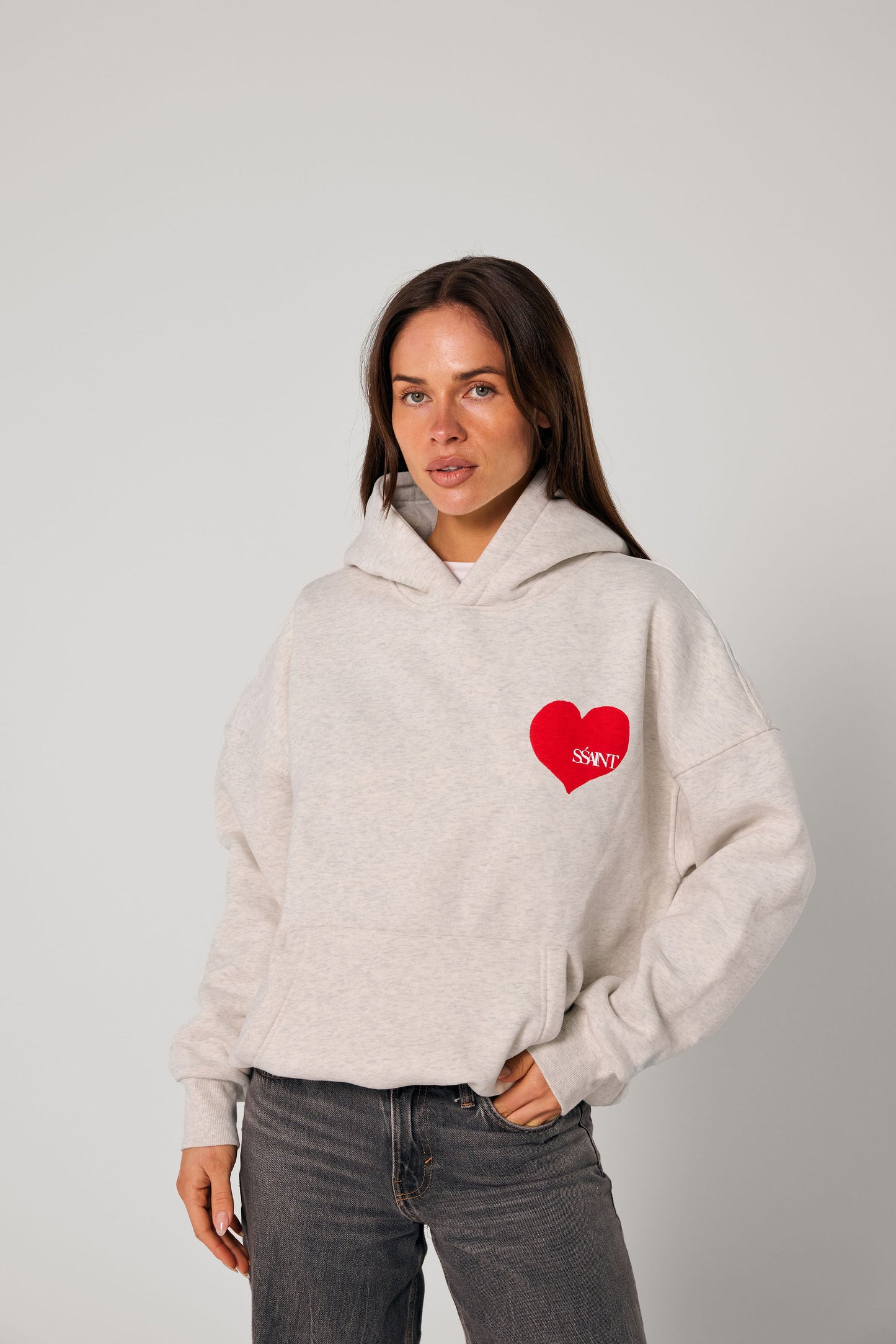 SSAINT - Grey Heart Hoodie