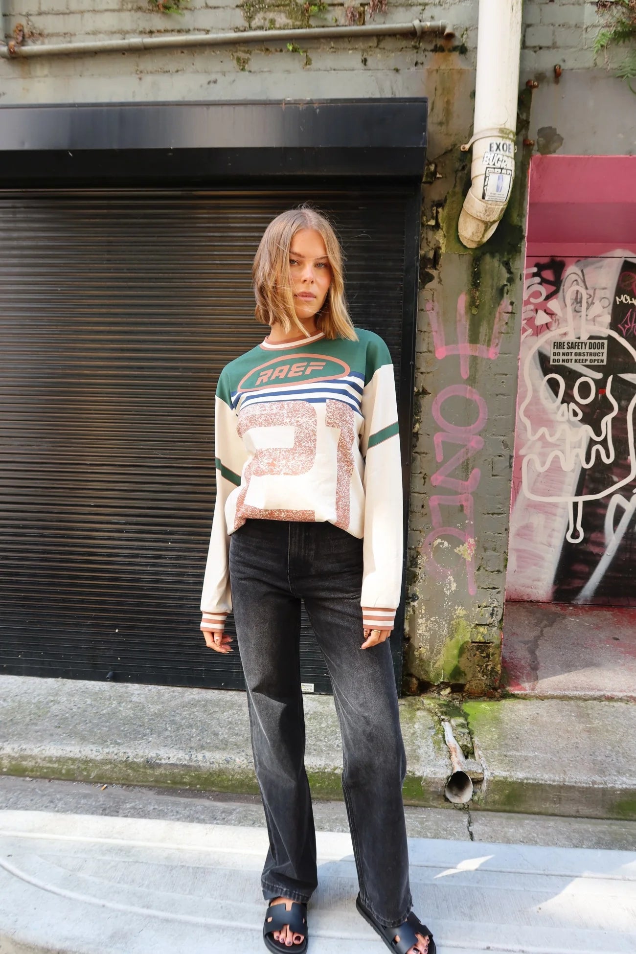 BACK IN STOCK JULY Asha LS Tee - Chalk Mutli