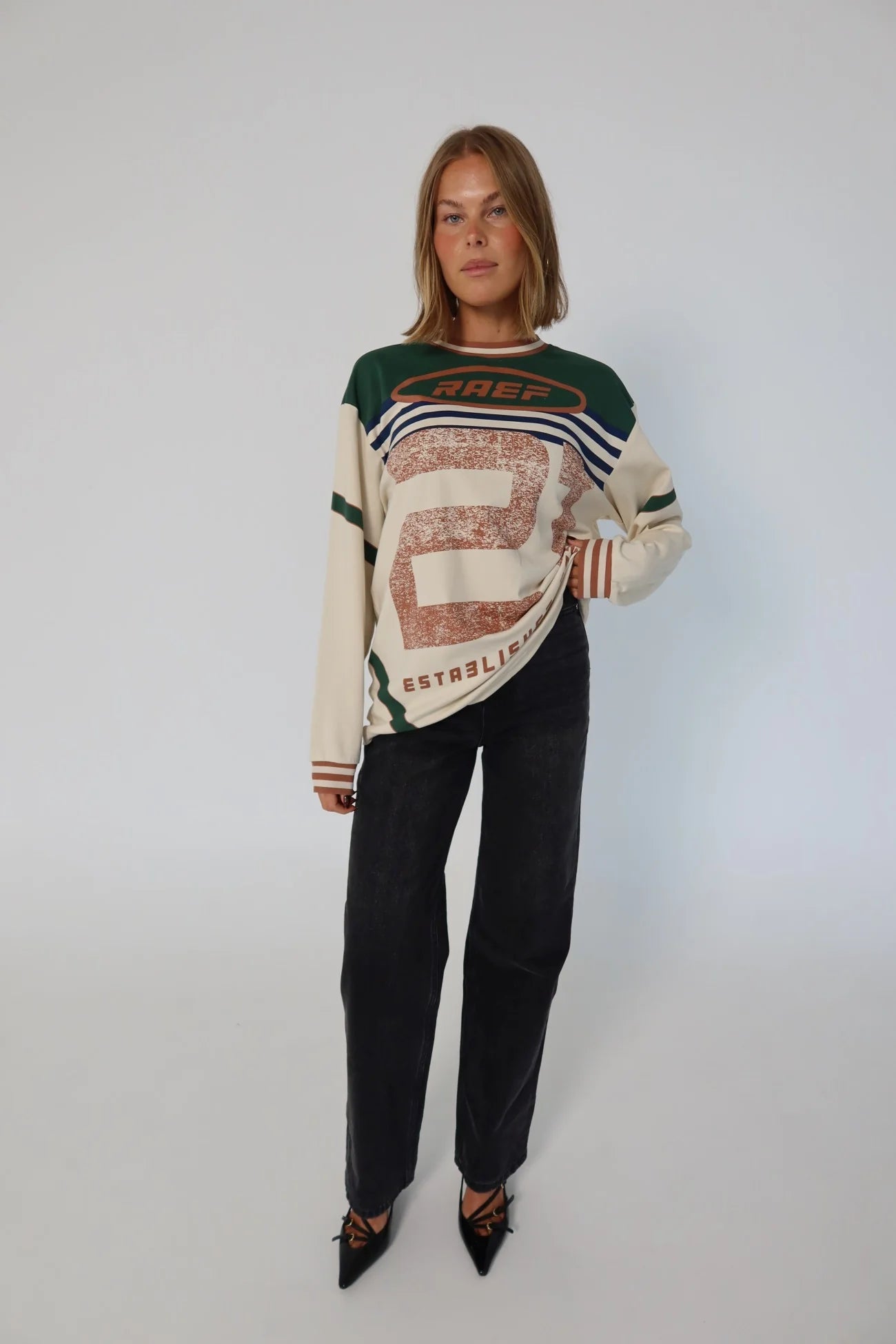BACK IN STOCK JULY Asha LS Tee - Chalk Mutli