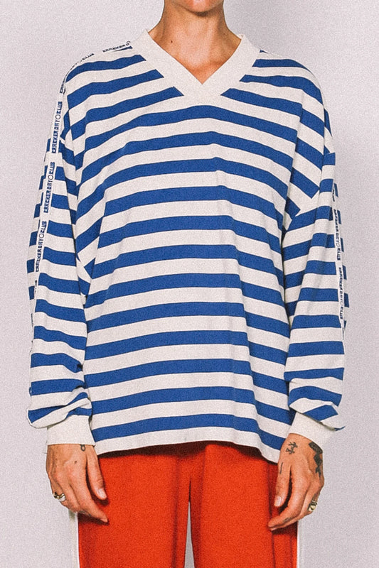 Cracker Day Club - Nautical Long Sleeve Tee Blue