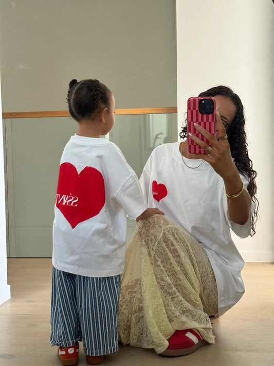 SSAINT - Heart Tee Red Matching Set
