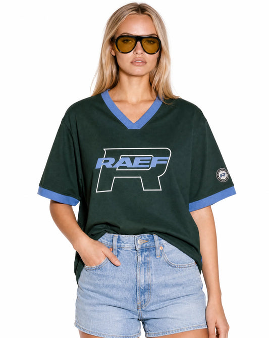 RAEF - Kya Wrap V Neck Tee - Pine