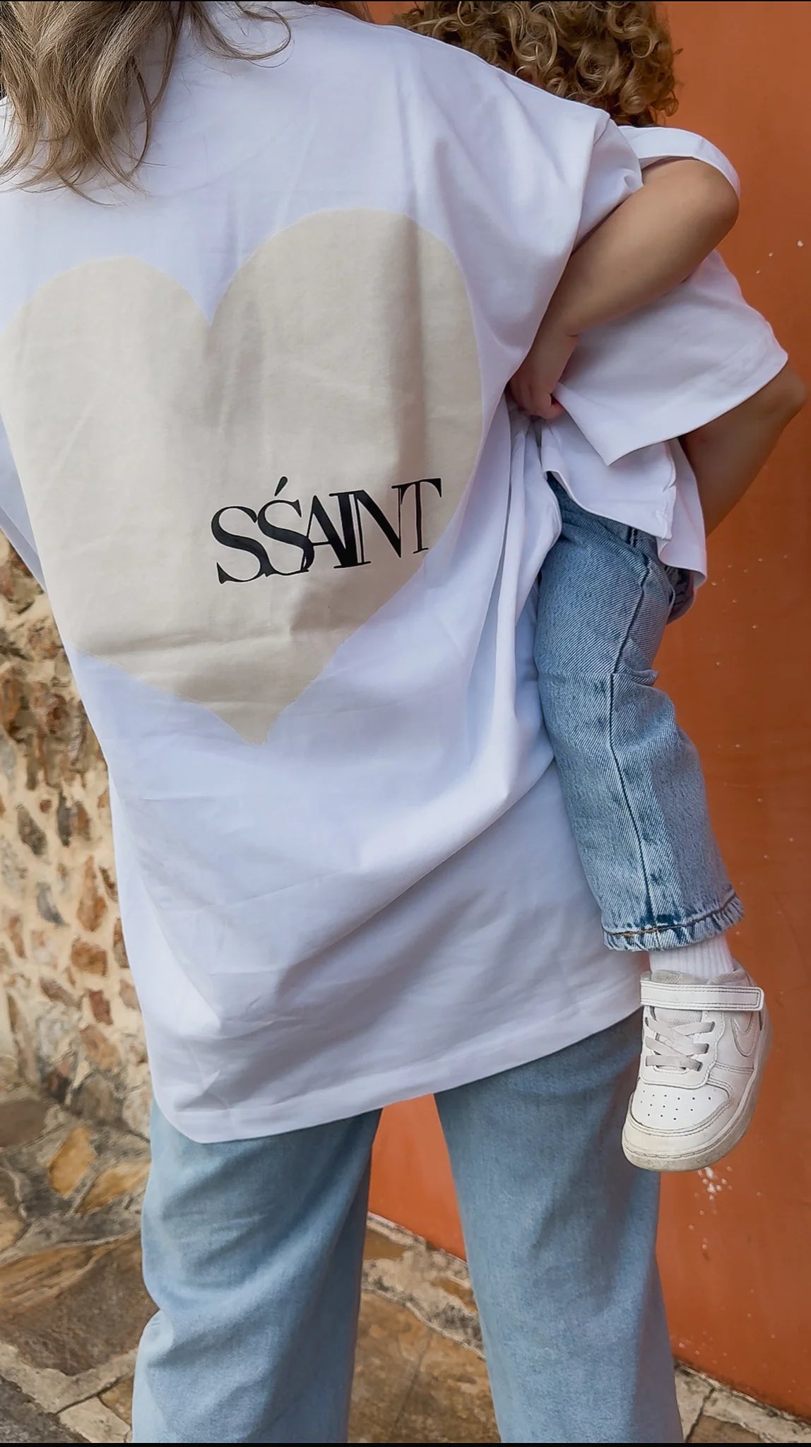 SSAINT - Heart Tee Cream Matching Set