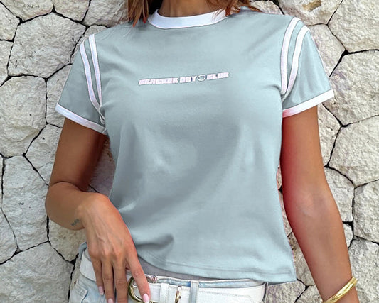 Racer Baby Tee Shirt - Baby Blue