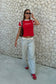 Racer Baby Tee Shirt - Red