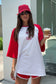 Yee Haa Raglan Tee Shirt - White/Red